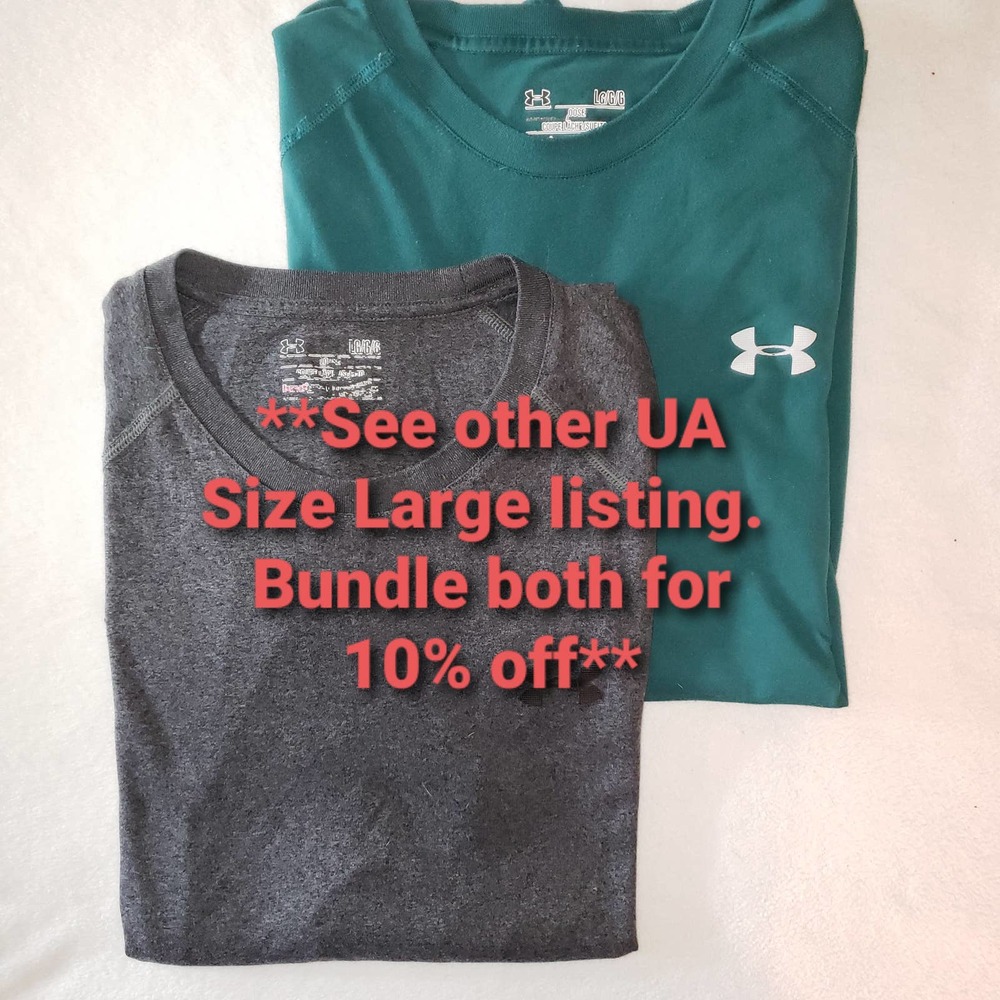 ♦️SOLD♦️Men's Under Armour Heat Gear Charcoal Gray T-Shirt | Large - Picture 10 of 10
